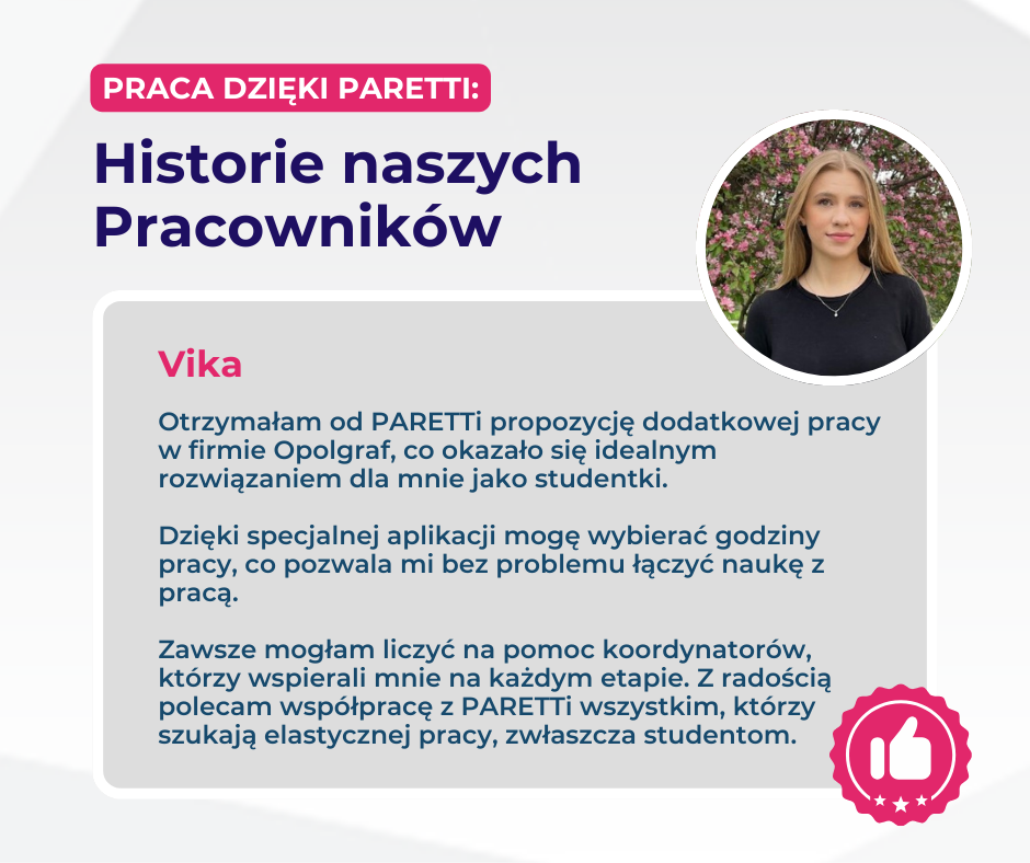 praca dzięki paretti vika opolgraf