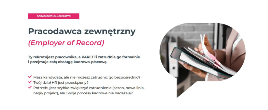 pracodawca zewnętrzny paretti